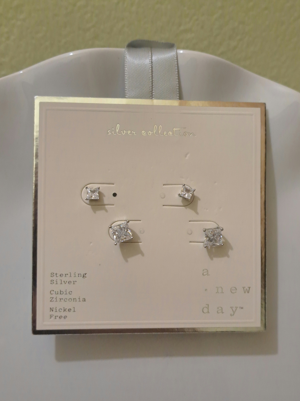 Sterling Silver Cubic Zirconia Stud Earring Set